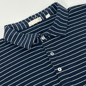 Tasc Performance Shirt Men's XXL 2XL‎ Blue White Striped Polo Bamboo Blend